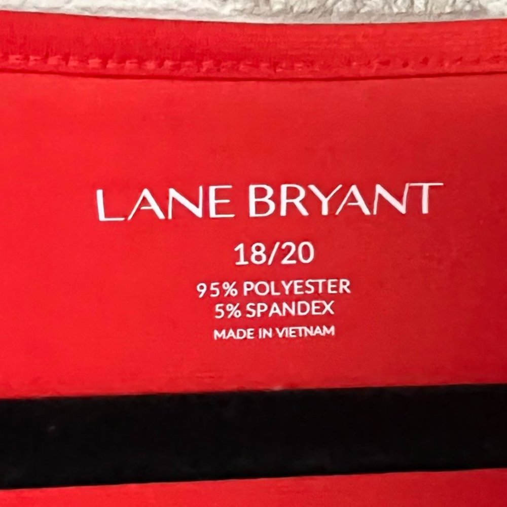 Lane Bryant Reddish Orange Draped Front Knit Capsleeve Top - Picture 3 of 3